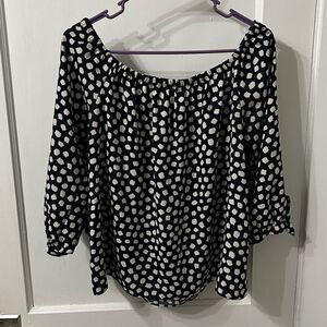 J. Crew Black and White Patterned Women's Top